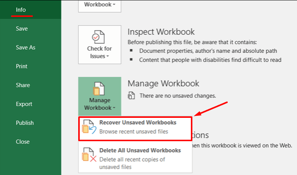 saved excel file disappeared windows 10