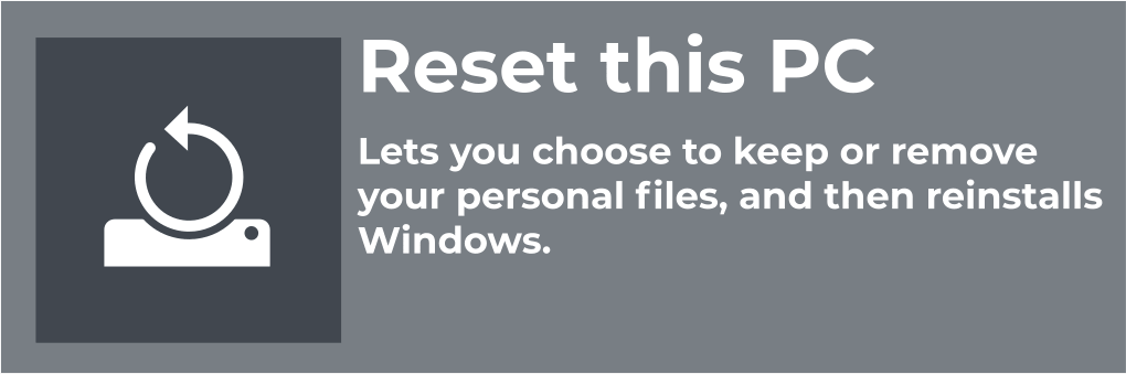 reset pc windows 10 keep files