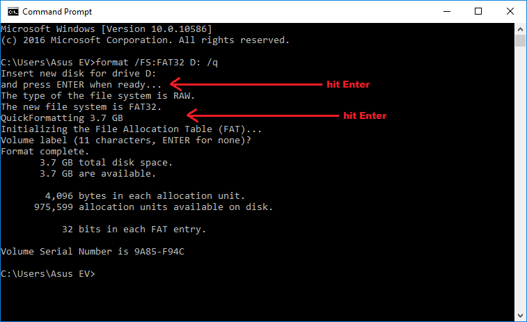 how to format 64 sd card to fat32