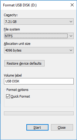 cannot open volume for direct access flashdisk