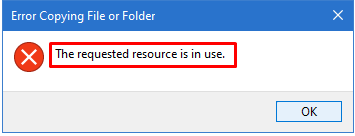 The Requested Resource Is In Use Error In Windows Diskinternals