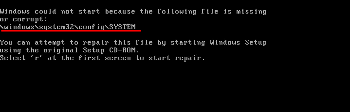 Windows 2000-systemfil saknas
