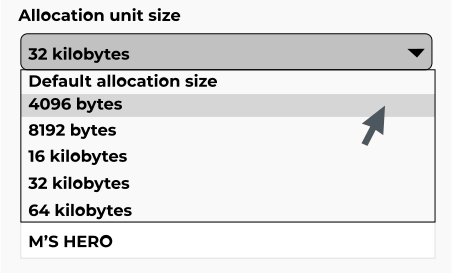 best allocation unit size for exfat mac and pc