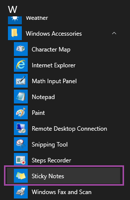 sticky notes disappeared windows 10