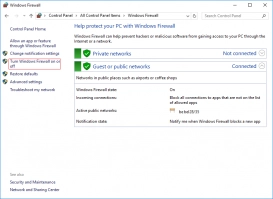 DiskInternals Outlook Recovery Step 1. How to turn off the Firewall