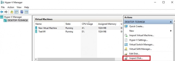 DiskInternals RAID Recovery™ Merging Snapshots in Hyper-V Manager: Step 1.
