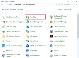 DiskInternals Uneraser™ Find AutoPlay in Control Panel.