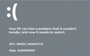 DiskInternals Partition Recovery™ APC Index Mismatch Stop Code.