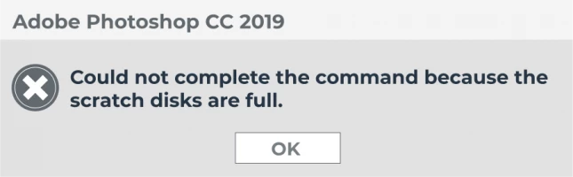 DiskInternals Partition Recovery™ Photoshop Scratch Disk is Full.