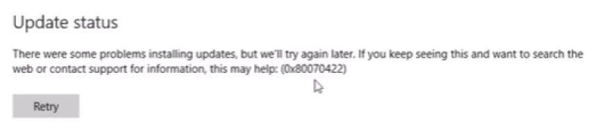 DiskInternals Partition Recovery™ Windows Update Error 0x80070422