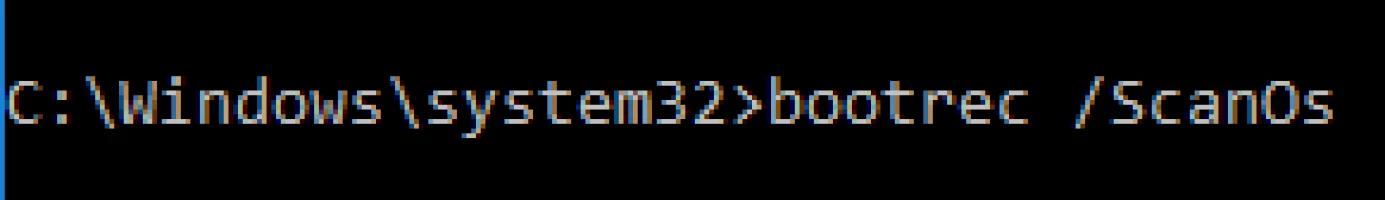 DiskInternals Partition Recovery™ Étape 3 - Utilisez la commande bootrec scanos pour éliminer l'erreur de chargement du système d'exploitation.