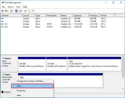 DiskInternals Partition Recovery™ Dieses Gerät ist derzeit in Gebrauch Problem - werfen Sie das Gerät mit der Datenträgerverwaltung aus.