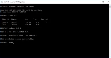 Use Diskpart to clear readonly and erase write-protaction.