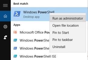 Run PowerShell if administrator privileges issue are.