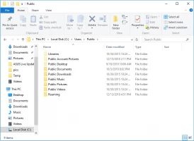 Check if the disappeared folder is in Public Folder.