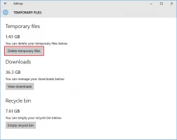 DiskInternals Partition Recovery™ Delete temp files with Windows settings