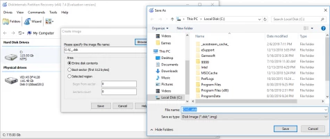 DiskInternals Partition Recovery - the disk image is saved