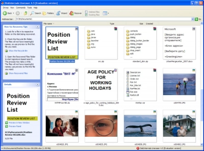 DiskInternals Data Recovery Software DiskInternals Uneraser - preview list