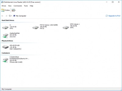 DiskInternals Linux Reader - select the drive