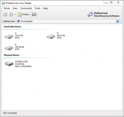 Linux Reader the disk to scan