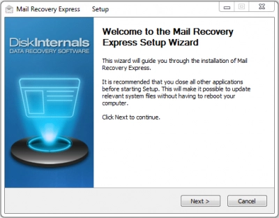 DiskInternals Mail Recovery Express™ Mail Recovery Express setup