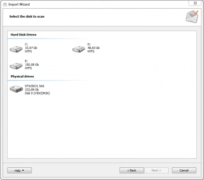 DiskInternals Mail Recovery Express™ Mail Recovery Express import