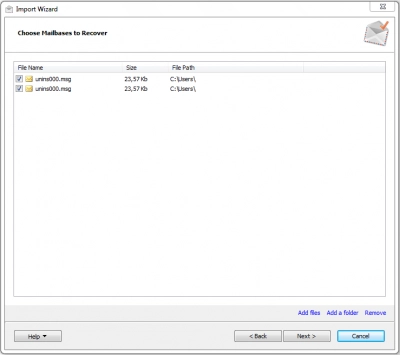 DiskInternals Mail Recovery Express™ Mail Recovery Express import