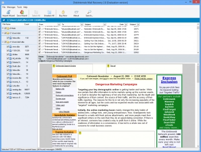 DiskInternals Mail Recovery™ Recovery process: step 1