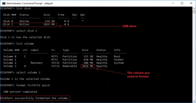 Formater une clé USB en FAT32