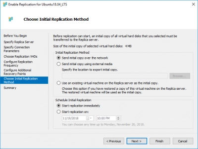 DiskInternals VMFS Recovery™ Wählen Sie aus, wie die erste Kopie gesendet werden soll: Netzwerk, externe Medien oder VM.