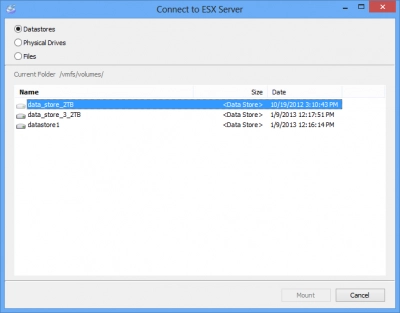 DiskInternals VMFS Recovery™ for remote recovery use SSH connection
