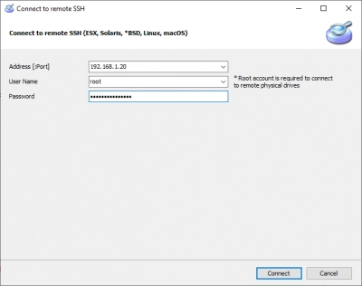 DiskInternals VMFS Recovery™ DiskInternals VMFS Recovery - connect to remote SSH