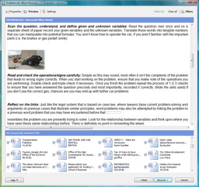 DiskInternals Word Recovery Word Recovery main window