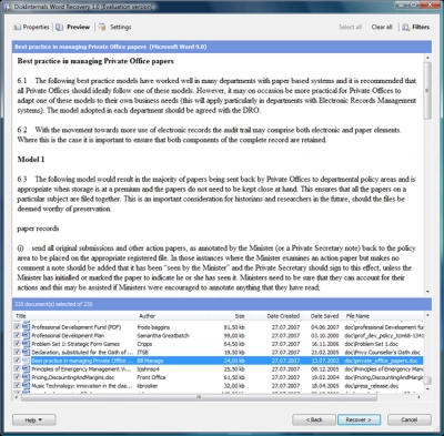 DiskInternals Word Recovery Word Recovery main window