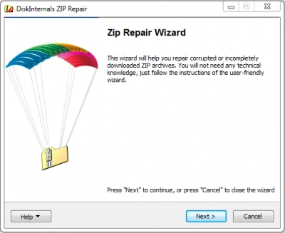 DiskInternals ZIP Repair™ ZIP Repair welcome