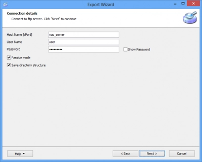 DiskInternals Data Recovery Software Export Wizard - connect to FTP server