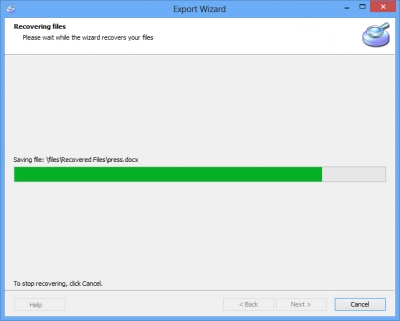 DiskInternals Data Recovery Software Export Wizard - recovering files